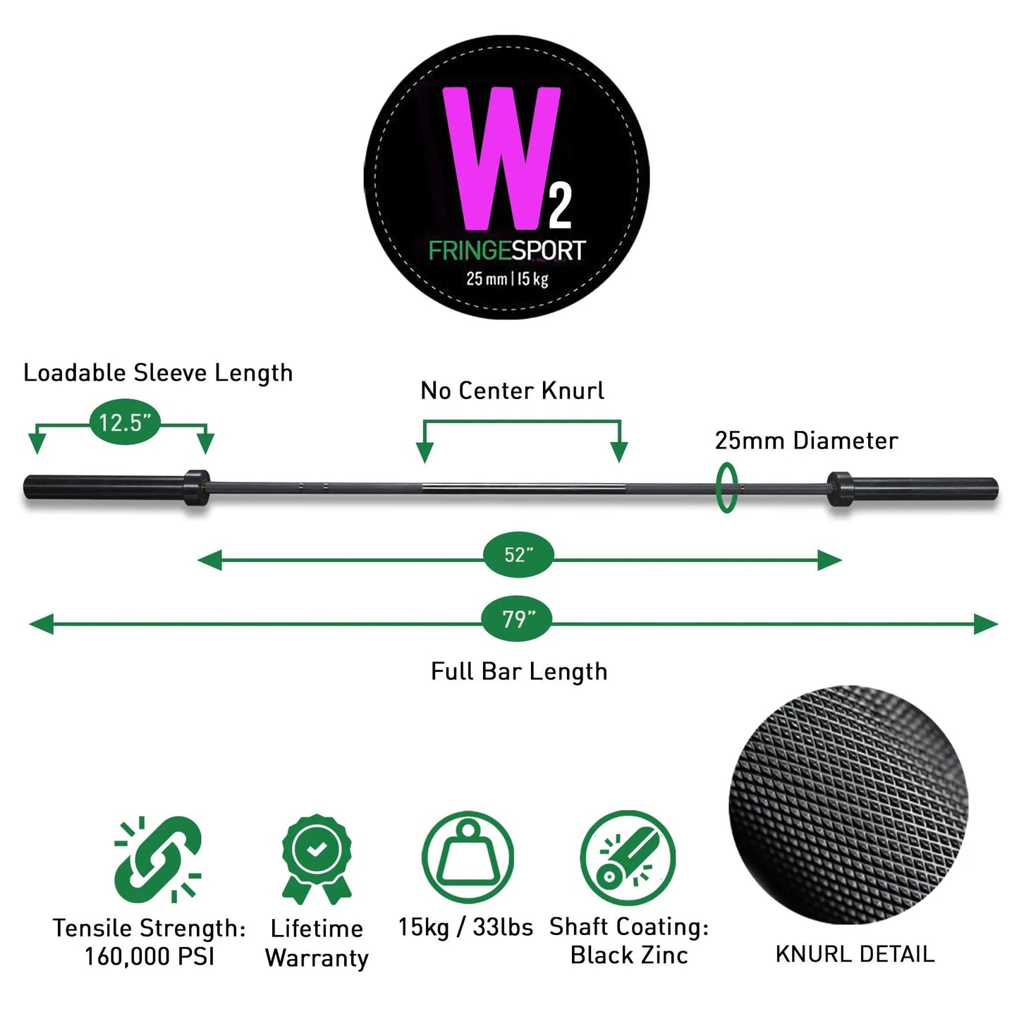 Fringe Sport Wonder Woman Olympic Barbell (Bearing) 15 KG