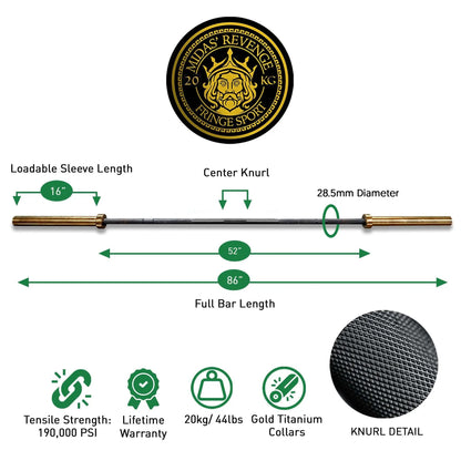 Fringe Sport Midas Revenge Barbell - 20kg