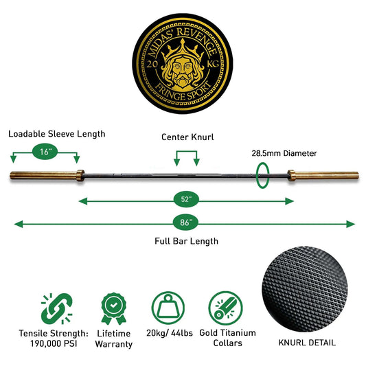 Fringe Sport Midas Revenge Barbell - 20kg