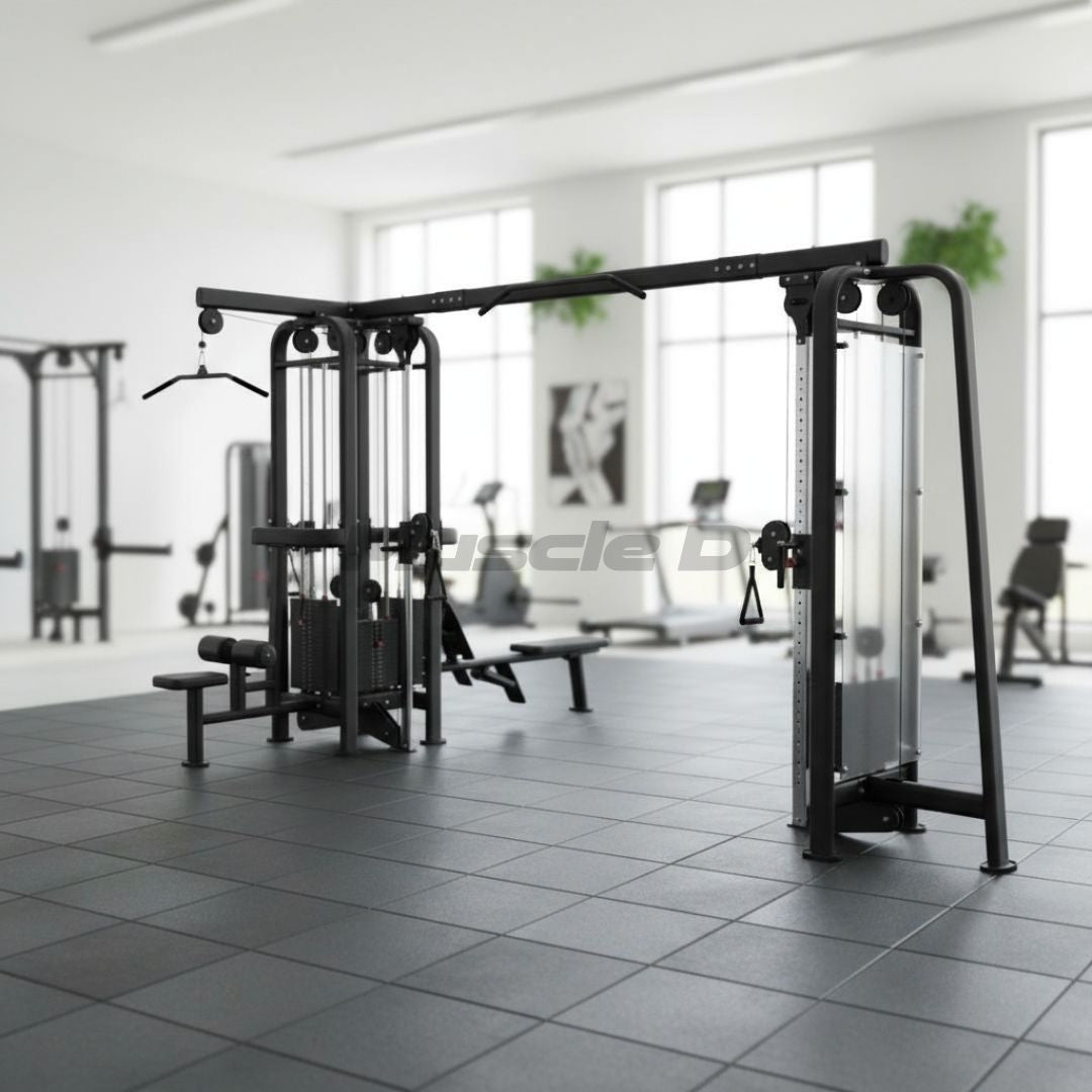 5 Stack Megatron Standard Jungle Gym 2 Colors - Muscle D Fitness -  Sturdy Commercial-Grade, Lat Pull, Low Row, Functional Column