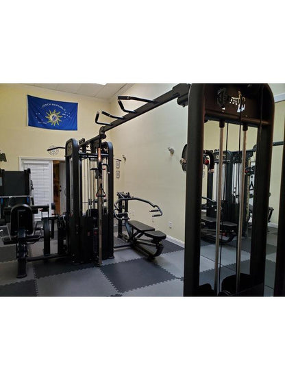5 Stack Megatron Compact Multi-Gym - Muscle D Fitness - Lat Pull, Low Row, Bench Press, Lat Pull, Leg Ext / Curl