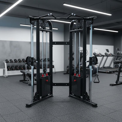 Muscle D Fitness 88" Dual Adjustable Pulley – Compact Cable Machine