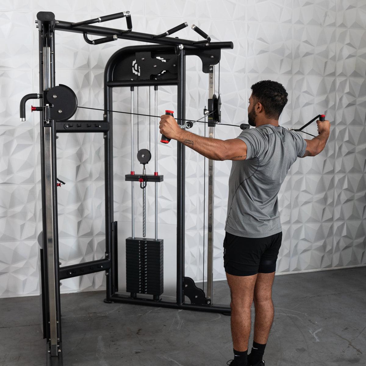 Muscle D Fitness 88" Dual Adjustable Pulley – Compact Cable Machine
