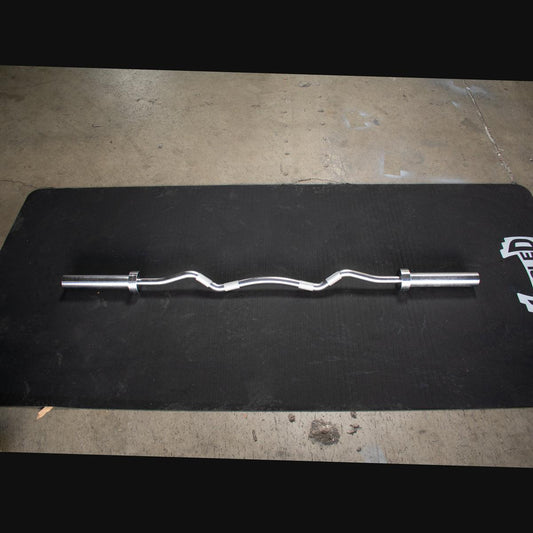 5' Hard Chrome EZ Curl Bar – Ergonomic Arm Training | Muscle D Fitness