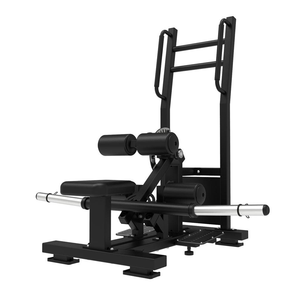 Excel Standing Hip Thrust - Muscle D Fitness - Plate Load Extension - Band Compatible - Adjustable Pads