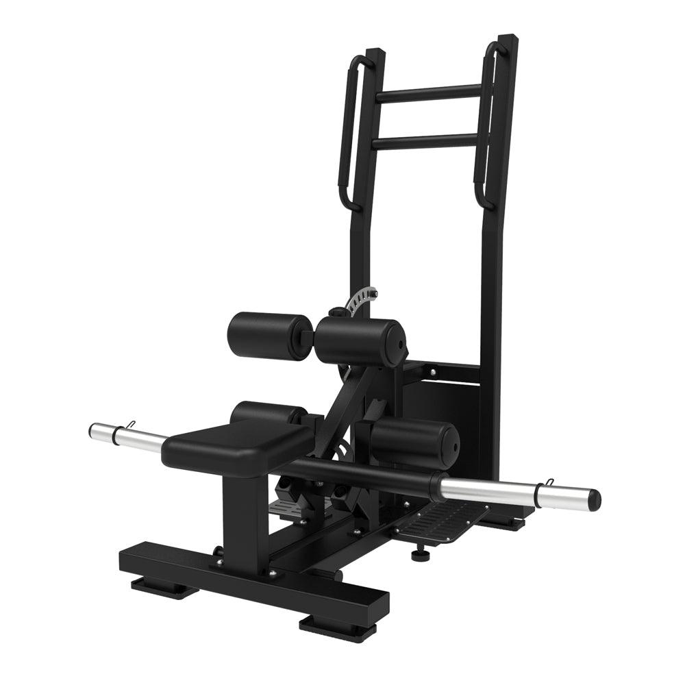 Excel Standing Hip Thrust - Muscle D Fitness - Plate Load Extension - Band Compatible - Adjustable Pads