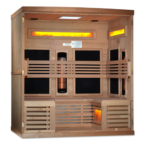 Golden Designs "Reserve Edition" 6 Person Near Zero EMF Full Spectrum with Himalayan Salt Bar (GDI-8260-01)