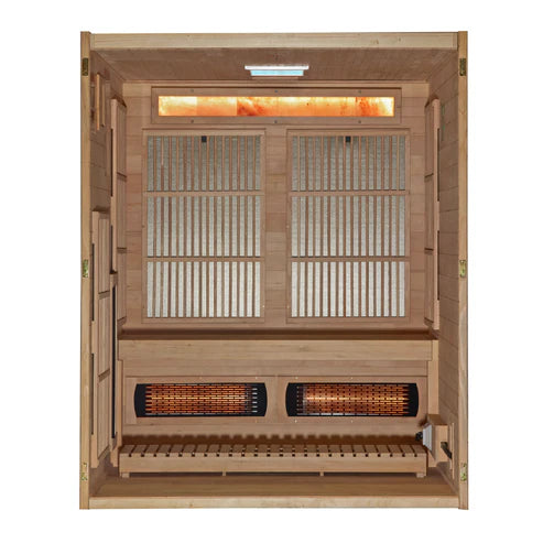 2026 Golden Designs "Soria" 3 Person Hybrid Sauna (Indoor) Full Spectrum and Harvia Traditional Stove (GDI-8330-01)