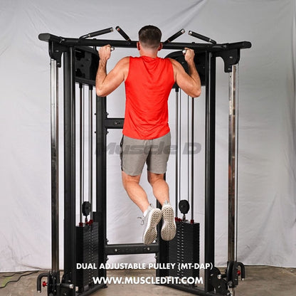 Muscle D Fitness 88" Dual Adjustable Pulley – Compact Cable Machine