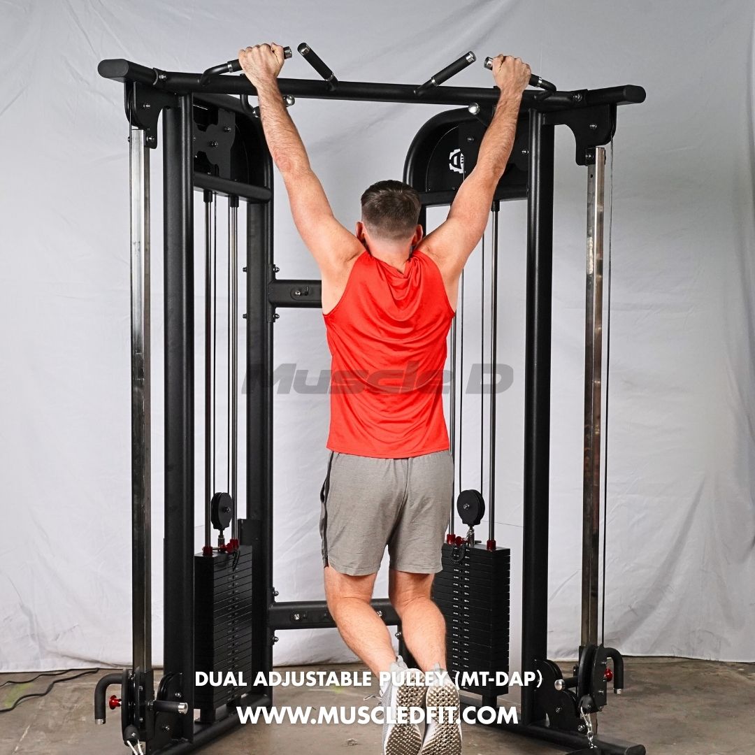 Muscle D Fitness 88" Dual Adjustable Pulley – Compact Cable Machine