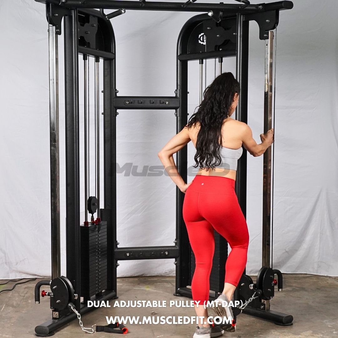 Muscle D Fitness 88" Dual Adjustable Pulley – Compact Cable Machine