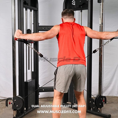 Muscle D Fitness 88" Dual Adjustable Pulley – Compact Cable Machine