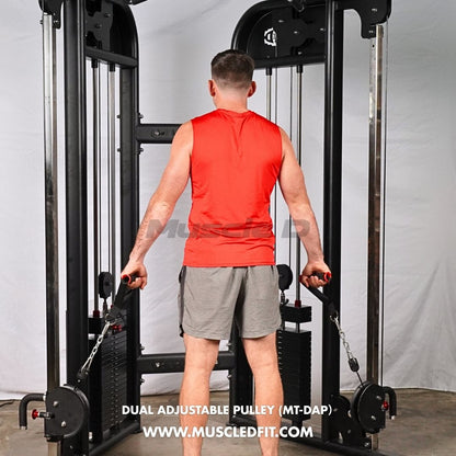 Muscle D Fitness 88" Dual Adjustable Pulley – Compact Cable Machine