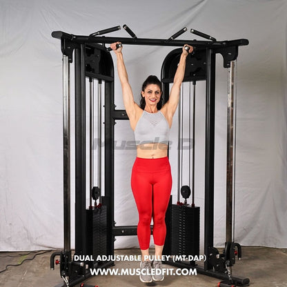Muscle D Fitness 88" Dual Adjustable Pulley – Compact Cable Machine