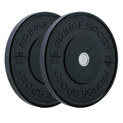 Fringe Sport Black Bumper Plate 25LB - Pair