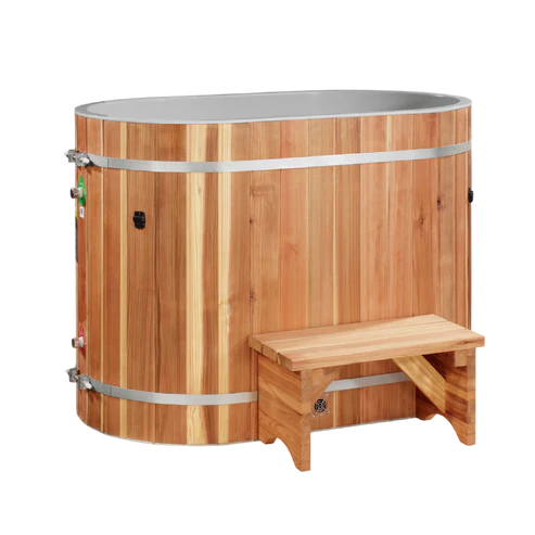 DCT Oval Barrel Tub Cold Plunge (50-P) Pacific Cedar - 3/4 IN-OUT without Motor