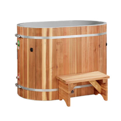 DCT Oval Barrel Tub Cold Plunge (50-P) Pacific Cedar - 3/4 IN-OUT without Motor