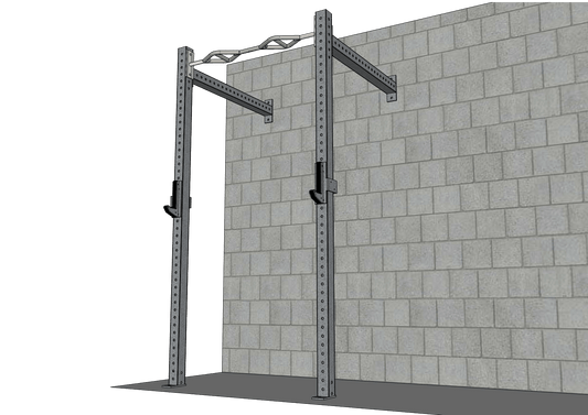 TGrip Commercial 4' Wall Mount Rig - 3x3 Steel - Functional Multi-Grip Pull-Up - Sandwich Style J-Hooks