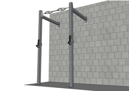 TGrip Commercial 4' Wall Mount Rig Weight Set - 3x3 Steel - Functional Multi-Grip Pull-Up - Sandwich Style J-Hooks