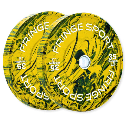 Fringe Sport Savage Bumper Plates Pair - 25LB - Green