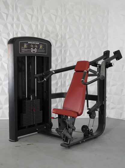 Elite Selectorized Shoulder Press - Muscle D Fitness - Commercial Adjustable Seated Pin Selectorized Shoulder Press Traps Shoulder Workout