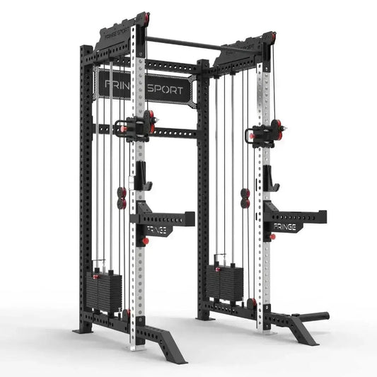 Fringe Sport Osprey "The Dane" 3x3 Half Rack with Dual Side-Mount 1:1 Functional Trainers - Black V2