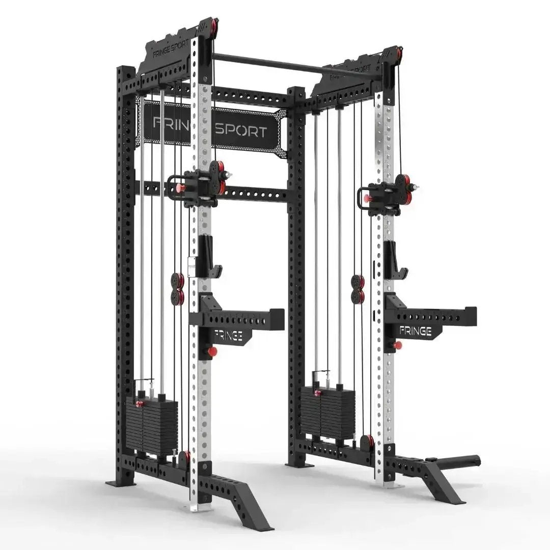 Fringe Sport Osprey "The Dane" 3x3 Half Rack with Dual Side-Mount 1:1 Functional Trainers - Black V2
