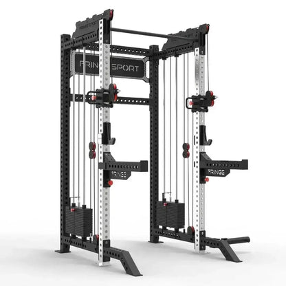 Fringe Sport Osprey "The Dane" 3x3 Half Rack with Dual Side-Mount 1:1 Functional Trainers - Black V2