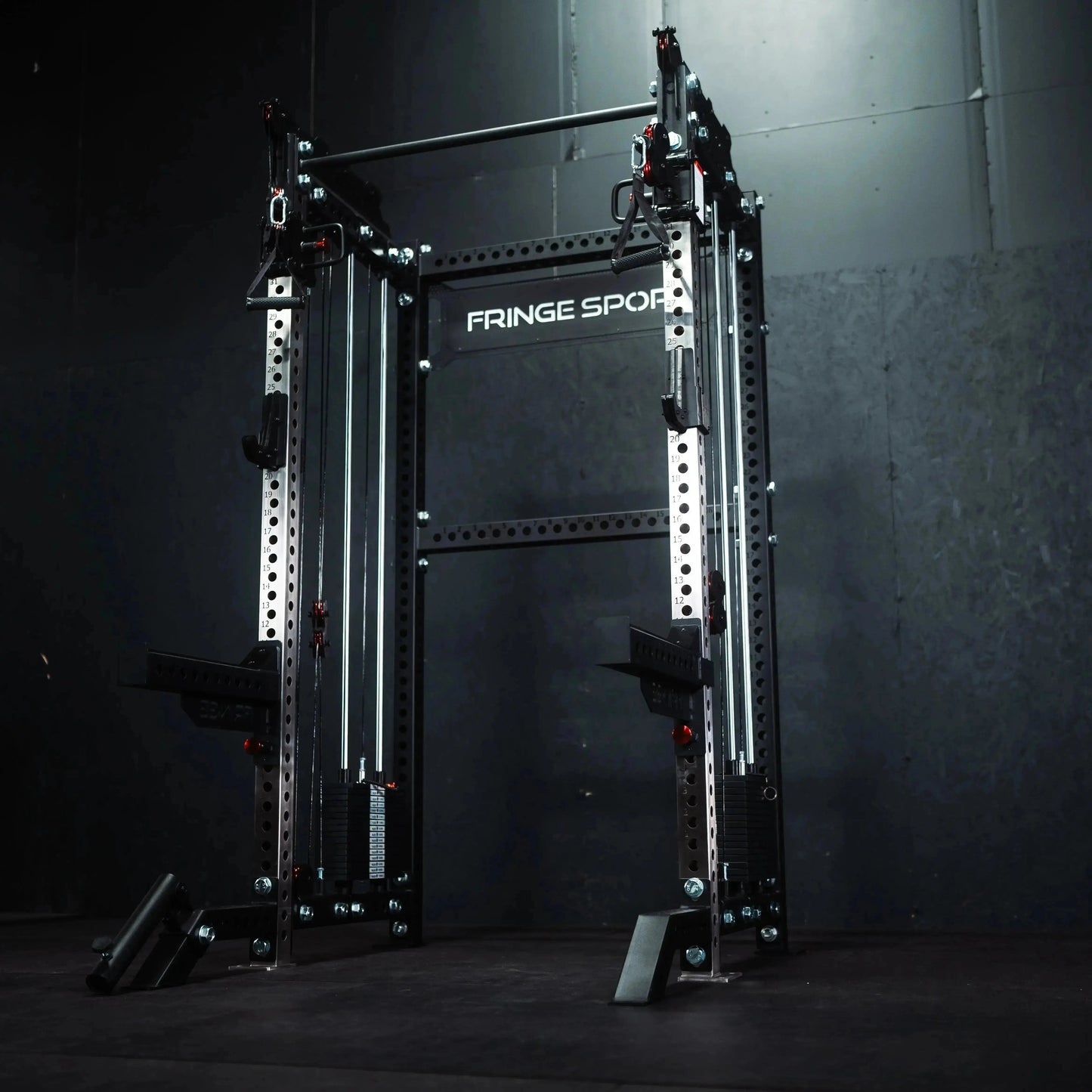 Fringe Sport Osprey "The Dane" 3x3 Half Rack with Dual Side-Mount 1:1 Functional Trainers - Black V2