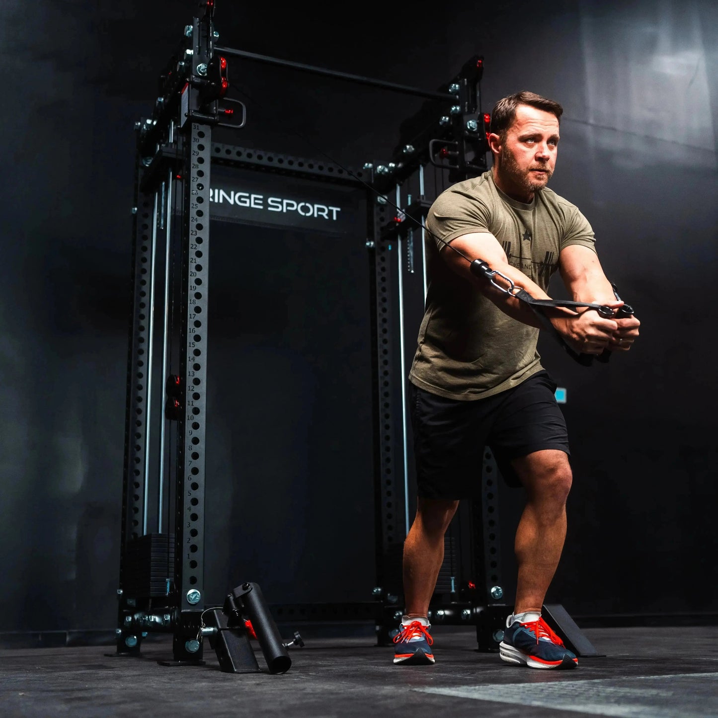 Fringe Sport Osprey "The Dane" 3x3 Half Rack with Dual Side-Mount 1:1 Functional Trainers - Black V2