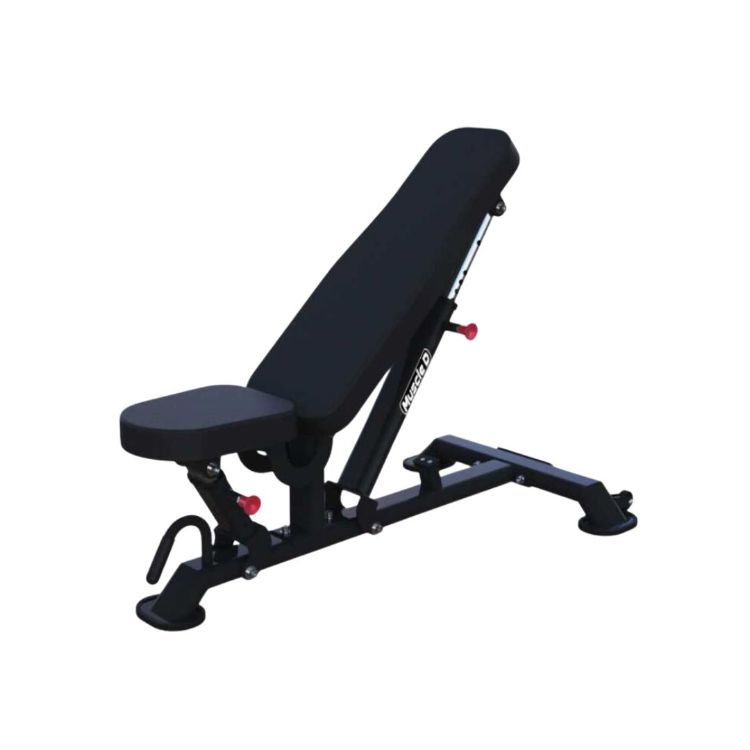 Vertical Flat to Incline Bench - Muscle D Fitness - Sturdy Adjustable Flat to Incline Bench