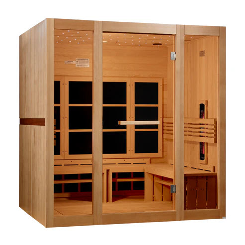 ***New 2026 Model*** Golden Designs 8 Person Full Spectrum Near Zero EMF FAR IR Sauna (GDI-6880-03 FS)